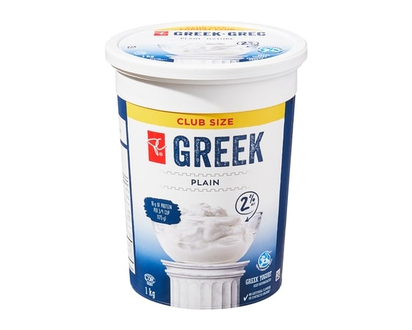 President's Choice Plain Greek Yogurt Club Size 2% M.F. - 1.0 KG