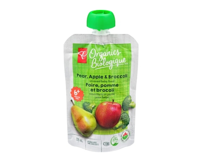 PC Organics Pear, Apple, and Broccoli Strained Organic Baby Food - 128.0 ML