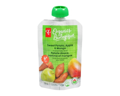 PC Organics Sweet Potato, Apple, and Mango Strained Organic Baby Food - 128.0 ML
