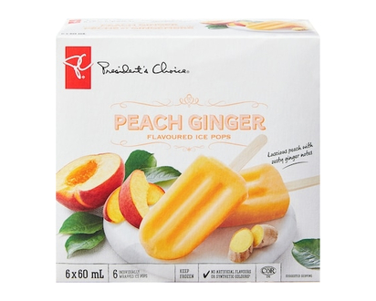 le Choix du Président Pops glacés aromatisés pêche et gingembre - 360.0 ML