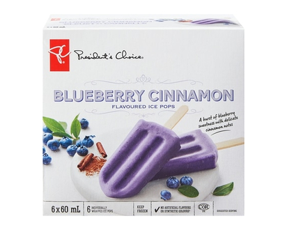 President's Choice Blueberry Cinnamon Flavoured Ice Pops - 360.0 ML