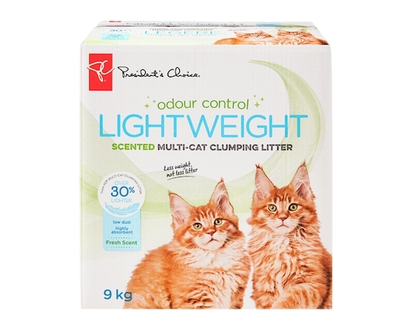 President's Choice Fresh Scented Lightweight Multi-Cat Clumping Litter - 9.0 KG