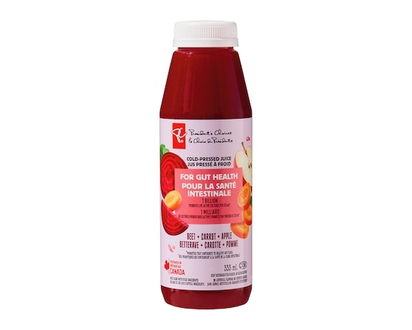President's Choice Beet + Carrot + Apple Cold Pressed Juice with Probiotics for Gut Health - 333.0 ML