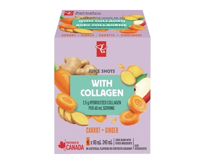 President's Choice Carrot + Ginger Juice Shots Juice Blend with Collagen and Other Ingredients - 1.0 EA