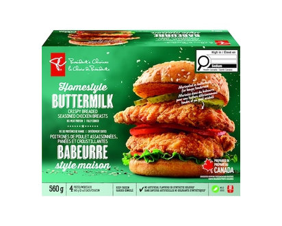 le Choix du Président Poitrines de poulet assaisonnées panées croustillantes au babeurre style maison - 560.0 G