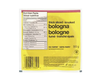 No Name Bologna, Thick - 500.0 G