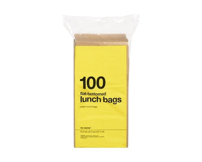 No Name Flat-Bottomed Lunch Bags - 100.0 EA
