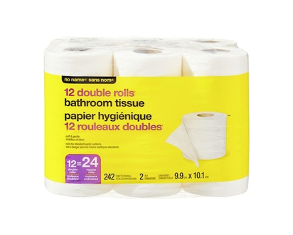 No Name Double Rolls Bathroom Tissue 12 Pack - 12.0 EA