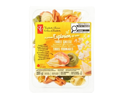 President's Choice Flavour Explosion Three Cheese Rainbow Tortelloni Filled Pasta - 600.0 G