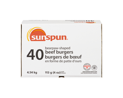 Burgers de bœuf en forme de patte d’ours - 4.54 KG