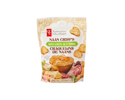 President's Choice Garlic Cheese Naan Crisp Crackers - 170.0 G