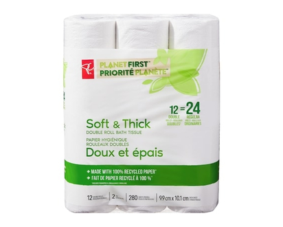 PC Vert Papier hygiénique rouleaux doubles doux et épais Priorité planète, 12 rouleaux - 1.0 EA