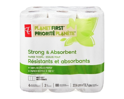PC Green 6 Strong & Absorbent Regular Paper Towel Rolls - 6.0 EA