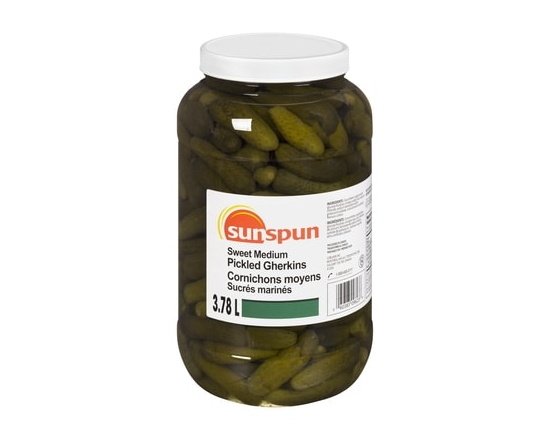Sweet Medium Pickled Gherkins - 3.78 L