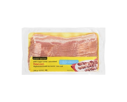 No Name Bacon, Mild Sugar Cured with Reduced Salt, Uncooked - 500.0 G