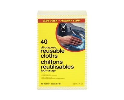 No Name All-Purpose Reusable Cloths, 40 Sheets - 40.0 SH