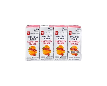 100% Raspberry Orange Juice Blend Boxes - 200.0 ML