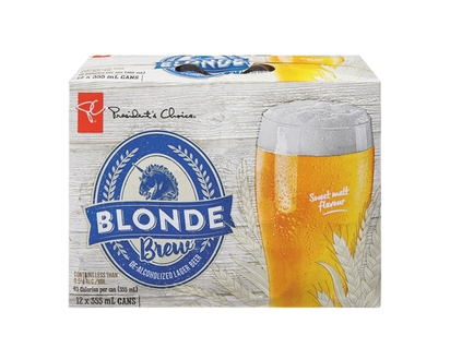 le Choix du Président Bière lager désalcoolisée broue blonde, 12 canettes - 355.0 ML