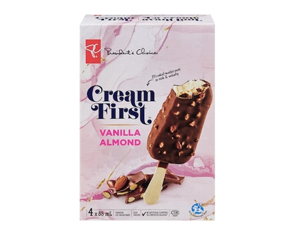 President's Choice Cream First Vanilla Almond Ice Cream Bars - 340.0 ML
