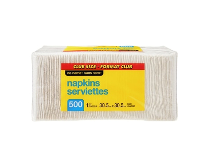 No Name 1 Ply Napkins 500 Pack Club Size - 1.0 EA