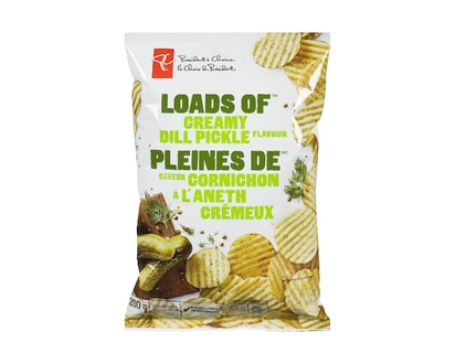 President's Choice Loads Of Creamy Dill Pickle Rippled Potato Chips - 200.0 G