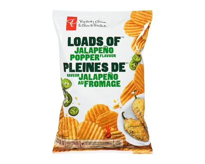 President's Choice Croustilles ondulées pleines de saveur jalapeño au fromage flambant - 200 G