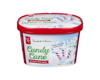 Crème glacée à la canne de bonbon aux torsades de fudge au chocolat - 1.5 L