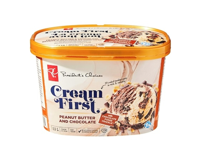 le Choix du Président Crème glacée haut de gamme La crème avant tout au beurre d’arachide et au chocolat - 1.5 L