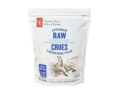 President's Choice Zipperback Pacific White Shrimp Raw - 400.0 G