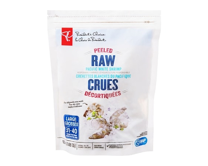 le Choix du Président Grosses crevettes blanches crues décortiquées du Pacifique - 400.0 G