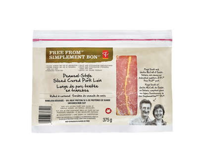 President's Choice Free From Peameal-Style Sliced Cured Pork Loin - 375.0 G