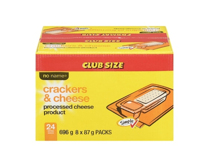 No Name Crackers and Cheese, Processed Cheese Product, Club Size - 29.0 G
