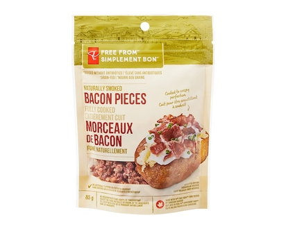 President's Choice Free From Bacon Pieces, Fully Cooked - 85.0 G