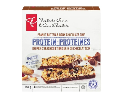President's Choice Barres granola de protéines, beurre d'arachide et brisures de chocolat noir - 148 G
