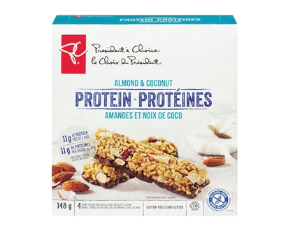 President's Choice Barres granola de protéines, amandes et noix de coco - 148 G