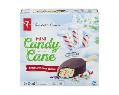 Mini barres de crème glacée à la canne en sucre avec enrobage de fudge chocolaté - 55.0 ML