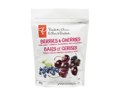 le Choix du Président Mélange fortifruits de cerises douces foncées, bleuets et mûres, surgelé - 600.0 G