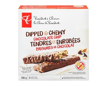 President's Choice Barres granola tendres et enrobées, brisures de chocolat - 156 G