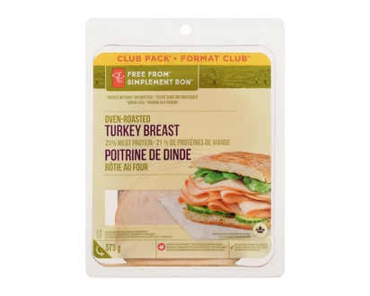 President's Choice Free From Oven Roasted Turkey, Club Pack - 375.0 G