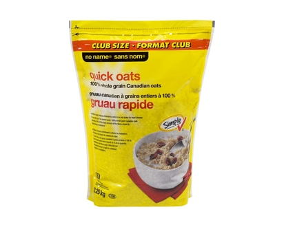 Sans Nom Gruau rapide d’avoine canadienne à grains entiers à 100 %, format club - 2.25 KG