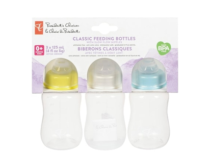 President's Choice Classic Feeding Bottles 4oz, 3 pack - 3 EA
