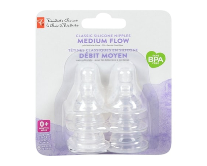 President's Choice Classic Silicone Nipples - Medium Flow - 6 EA
