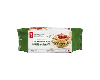 President's Choice Thick &Â Juicy™Â Chicken BurgersÂ - 1.13 KG