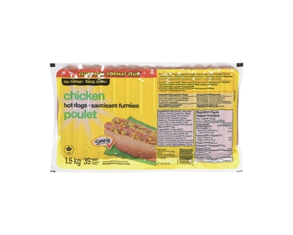 Sans Nom Saucisses Fumées Poulet Format Club - 1.5 KG
