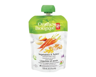 PC Organics Strained Baby Food Vegetables & Turkey - 128 ML