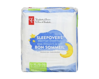 President's Choice Sleepovers Nighttime Underwear For Boys L-XL - 20.0 EA
