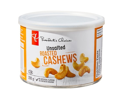 President's Choice Unsalted Roasted Cashews - 200.0 G