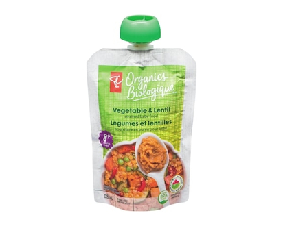 PC Organics Strained Baby Food Vegetable & Lentil - 128 ML