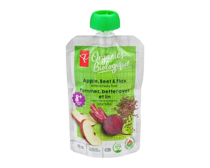 PC Organics Organic Apple, Beet, & Flax Pouch - 128.0 ML