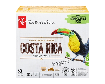 President's Choice Costa Rica Single Origin Medium Roast Single Serve Coffee Pods - 30.0 EA
